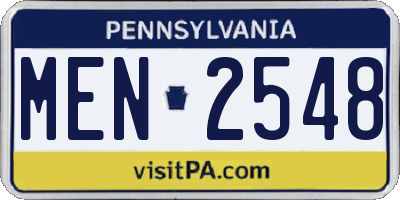 PA license plate MEN2548