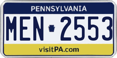 PA license plate MEN2553