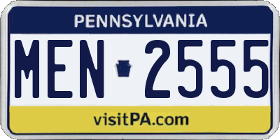 PA license plate MEN2555