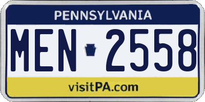 PA license plate MEN2558