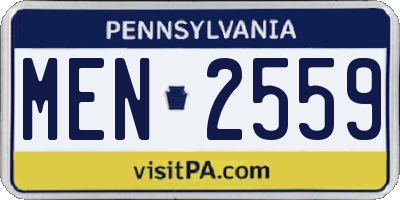 PA license plate MEN2559
