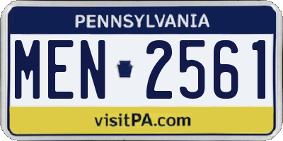 PA license plate MEN2561
