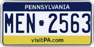 PA license plate MEN2563