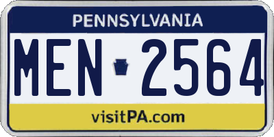 PA license plate MEN2564