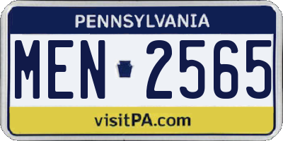 PA license plate MEN2565
