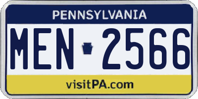 PA license plate MEN2566