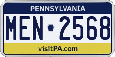 PA license plate MEN2568