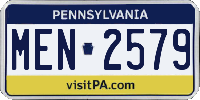 PA license plate MEN2579