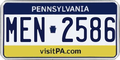PA license plate MEN2586