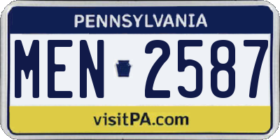 PA license plate MEN2587