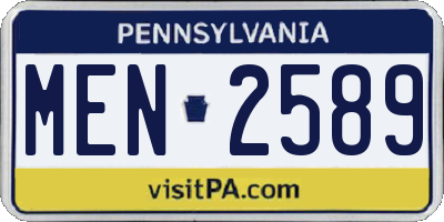 PA license plate MEN2589