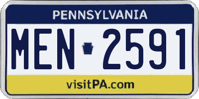 PA license plate MEN2591