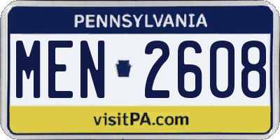 PA license plate MEN2608