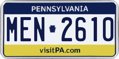 PA license plate MEN2610