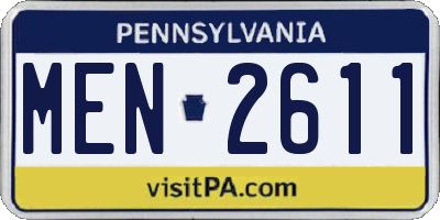 PA license plate MEN2611