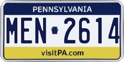 PA license plate MEN2614