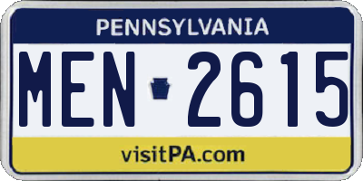 PA license plate MEN2615