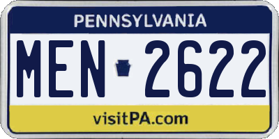 PA license plate MEN2622