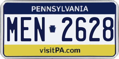 PA license plate MEN2628