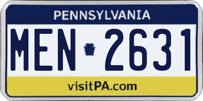 PA license plate MEN2631