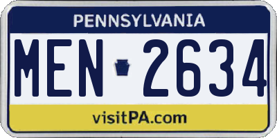 PA license plate MEN2634