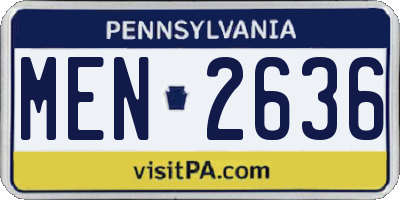 PA license plate MEN2636