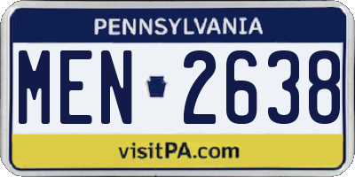 PA license plate MEN2638