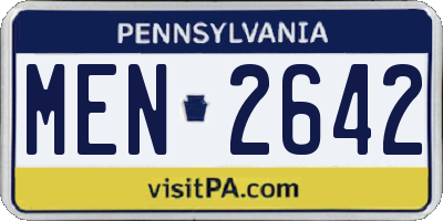 PA license plate MEN2642