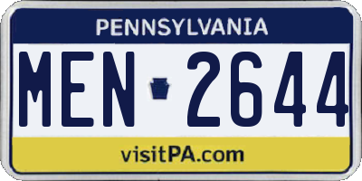 PA license plate MEN2644