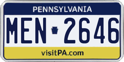 PA license plate MEN2646
