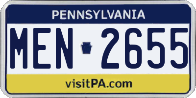 PA license plate MEN2655