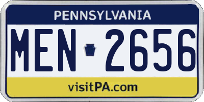 PA license plate MEN2656