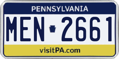 PA license plate MEN2661