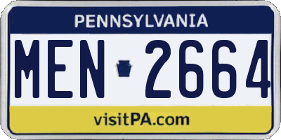 PA license plate MEN2664