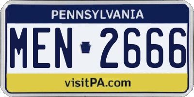 PA license plate MEN2666