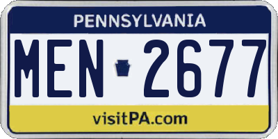 PA license plate MEN2677