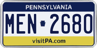 PA license plate MEN2680