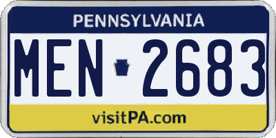 PA license plate MEN2683