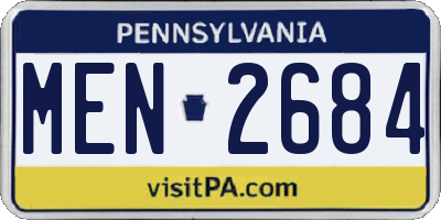 PA license plate MEN2684