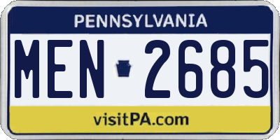 PA license plate MEN2685