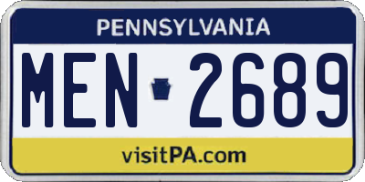 PA license plate MEN2689