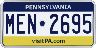 PA license plate MEN2695