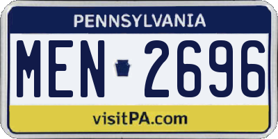 PA license plate MEN2696