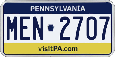 PA license plate MEN2707