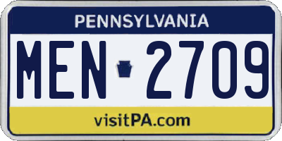 PA license plate MEN2709
