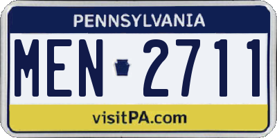 PA license plate MEN2711