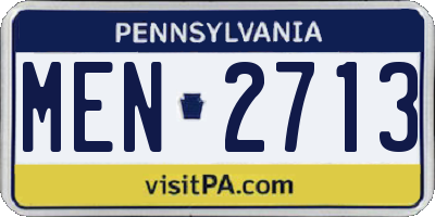 PA license plate MEN2713