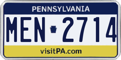 PA license plate MEN2714