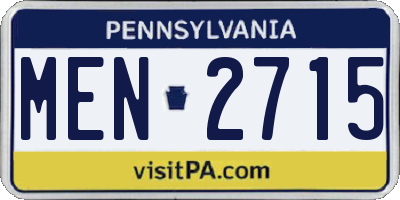 PA license plate MEN2715