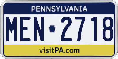PA license plate MEN2718